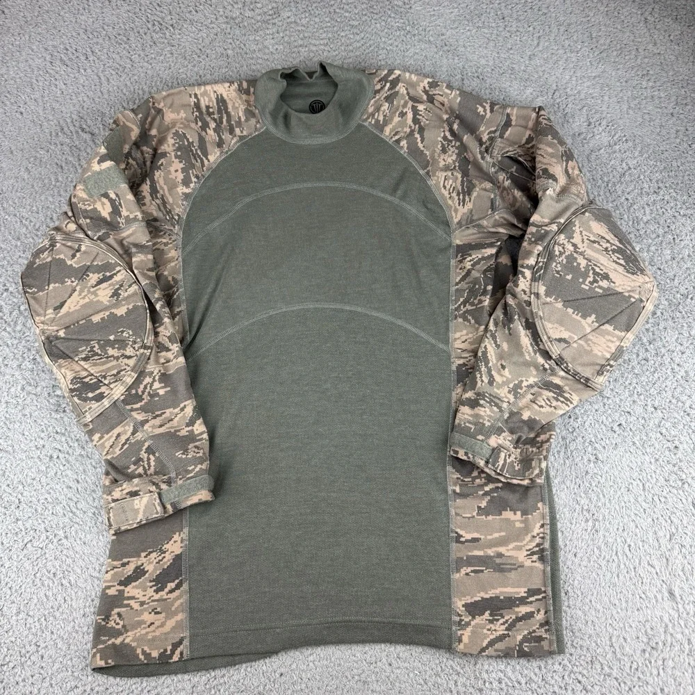 Wild Things Tactical Shirt Mens Xl‎ Green Camo Long Sleeve Padded Elbows